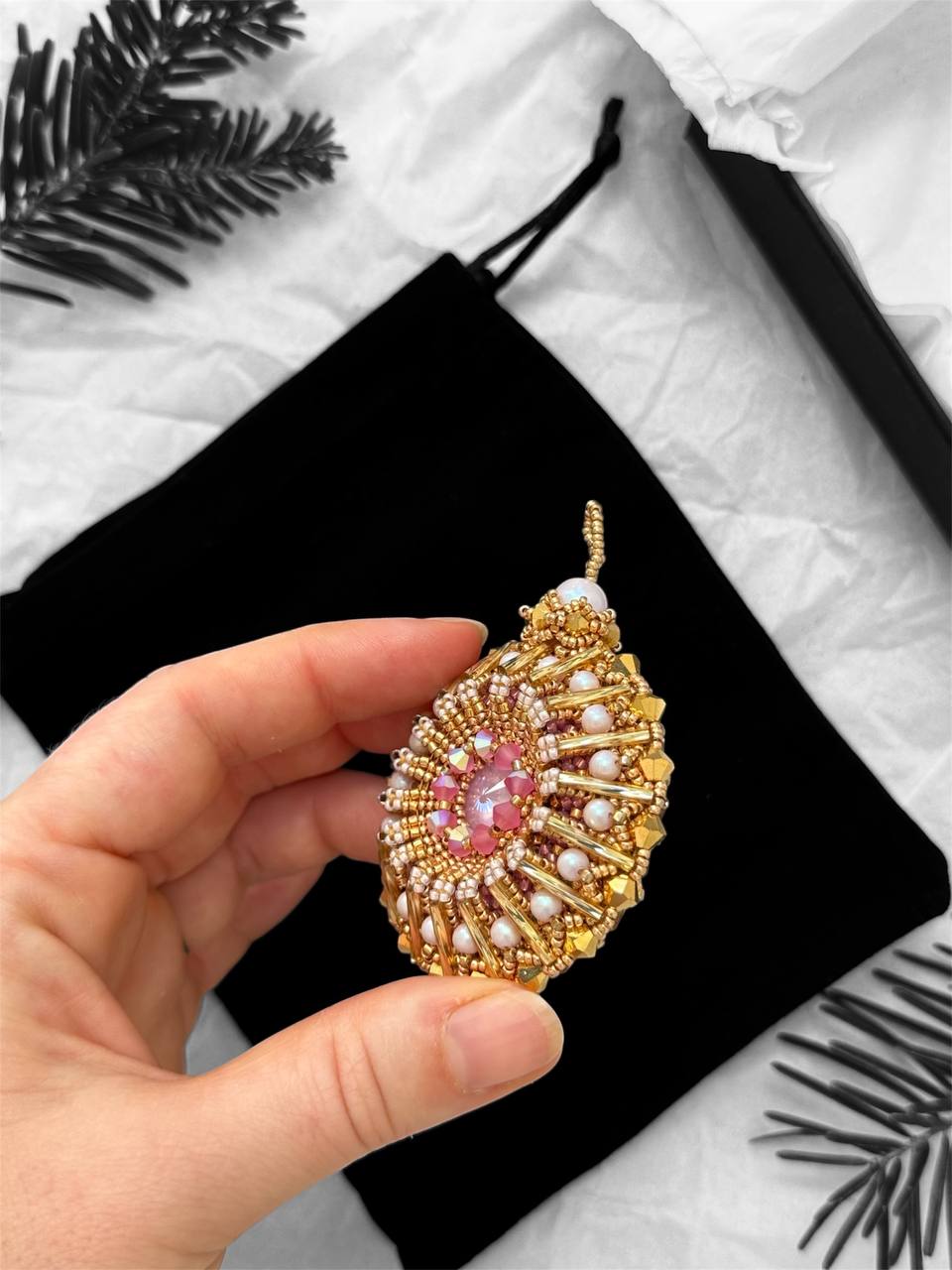 Golden Bloom Christmas tree decoration